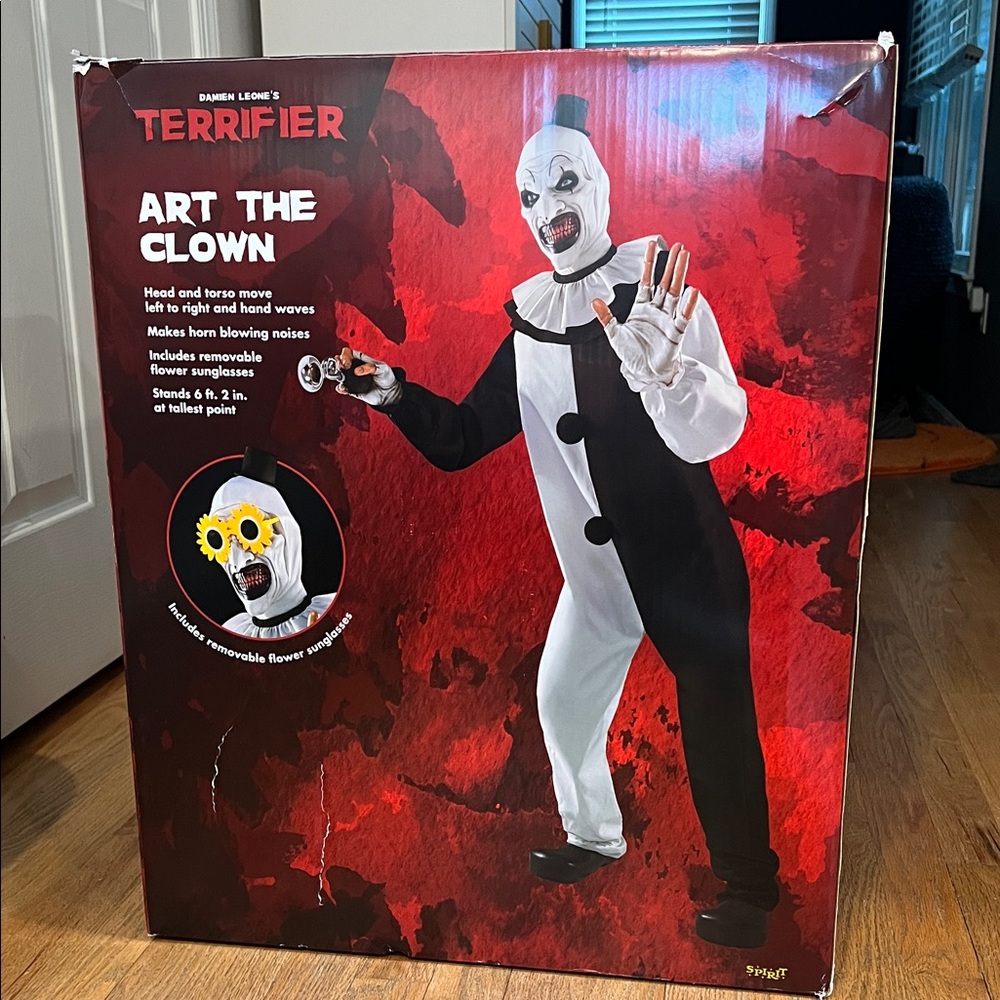 Spirit Halloween Art The Clown Animatronic New With Box 6.2Ft